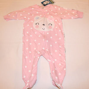 Girls two piece pajama set/gerber 3/6m pink&white